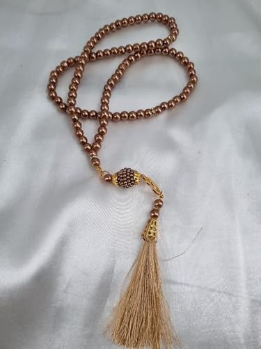 BABY SHOWER CHOCOLATE Set of 30 Muslim Prayer Beads – 99 Bead Tasbeeh in 4 Colors – Islamic Gift for Eid, Ramadan, Dhikr - color: Gold
