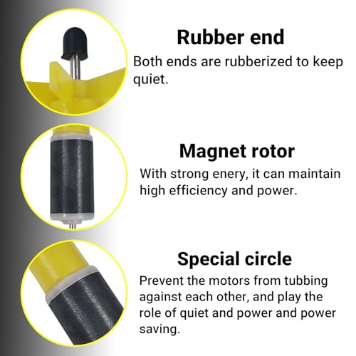 16mm Yellow Submersible Pump Rotor | 2 Stainless Steel Shafts, Magnetic Impeller, Aquarium Water Pump Replacement