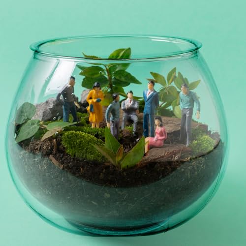SynHHergyx Plastic Fish Bowl 30 oz Decorative Small Mini Fishbowl Round Plastic Aquarium Fish Bowls Unbreakable Heavy Duty Bowl for Centerpiece Vases, Party Decorations, Pack of 1