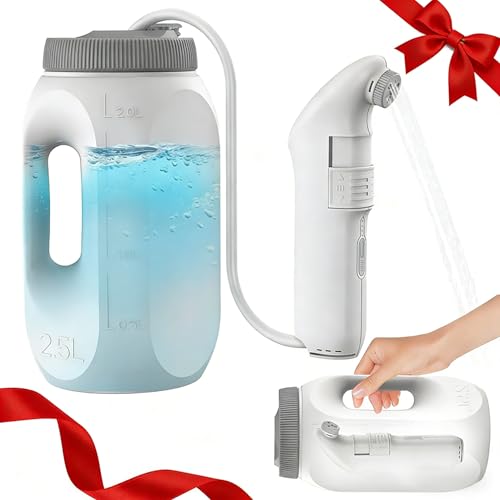 Teabelle 휴대용 고압 전기 비데, 2.5L 물병, USB-C 충전식 여행용 비데, 개인 위생 및 베이비 케어를 위한 방수 핸드헬드 스프레이