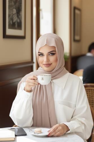 Instant Chiffon Hijab, Ready to wear hijab, modal wrap, Abaya, modern Instant Scarf, Soft breathable scarf - color: S4 Light Lilac