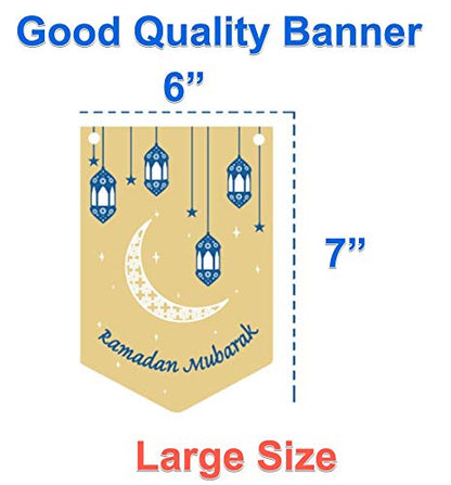 Ramadan Kareem Eid Decorations Bunting Banners Kullu am wa antum bikhair Balloons Latex Islamic Balloons Birthday Party Black, Gold, Silver Balloon Banners Latex 12" each (Blue+15pcs) - color: Blue,gold,silver