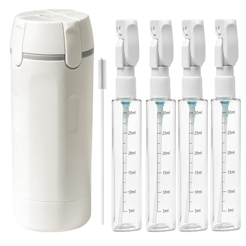 4-in-1 Travel Dispenser Bottles with Pump,Leakproof Refillable Containers - color: White