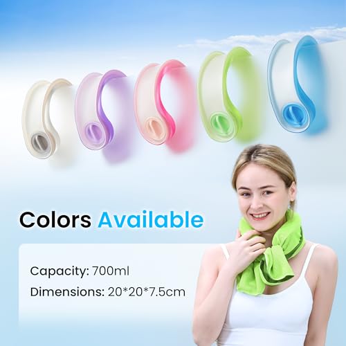 samply Reusable Ice Packs for Neck and Shoulder, Cold Compress, Relief of Pain, Swelling, Sprains, Office Pressure, Wearable Neck Cooler Towels of Cooling Wraps for Hot Weather,Mint Green - color: Mint Green