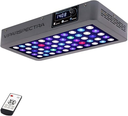 VIPARSPECTRA 165W LED Aquarium Light Dimmable Full Spectrum LED Reef Lights | LED Lamps for Coral Saltwater Fish Tank, Remote/Timer Control, Programmable Auto On/Off, Dual Channel Brightness 0-100%