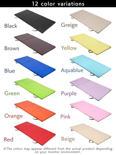 KaRaDaStyle Gymnastics Mat Folding Stretch Mats 71"x31"x2" Exercise Muscle Training Children Play Horizontal Bar Mat Yoga Sports Soundproof Home Use - color: Green/3-fold