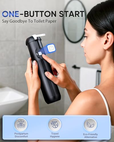 Portable Bidet for Travel - Electric Travel Bidet with 180° Adjustable Nozzle, 2 Spray Modes & IPX7 Waterproof | Rechargeable Personal Hygiene Solution for On-The-Go Adults - color: Black