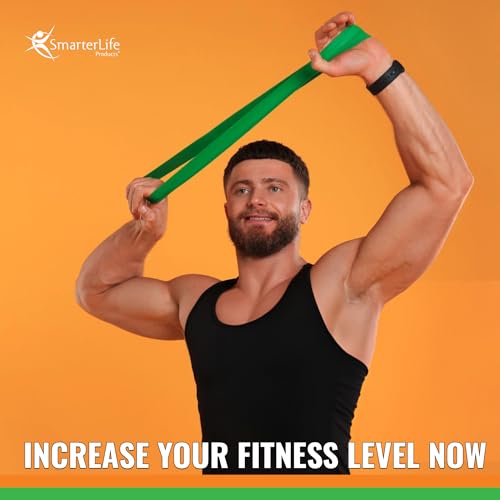 SmarterLife Resistance Bands, Set of 5 Extra Wide Latex-Free Exercise Bands | Bands for Working Out - For Women, Men - Weight Loss, Physical Therapy Bands, Booty Bands, Home Gym, Workout Guide Included