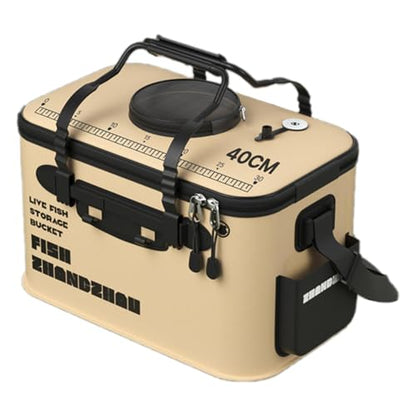 Foldable Fishing Bucket - Live Fish Container, Portable Fishing Bucket with Aeration Hole, Fish Transport Boxes for Outdoor Travel Hiking, Live Fish Container Box for Adult Outdoor Fishing
