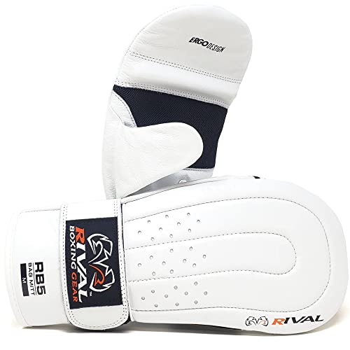 RIVAL Boxing RB5 Bag Mitt Gloves, Bare-Fist Punching Feel, Zero Resistance Training for Triggering Fast Twitch Muscles - color: White, size: X-Large