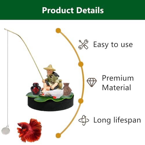 1 Set Floating Aquarium Decor Exquisite Resin Floating Fish Tank Decor with Fisherman, Fishing Rod, Mini Wine Jar, Mini Fish Basket, Duck, for Aquarium Decoration Accessories