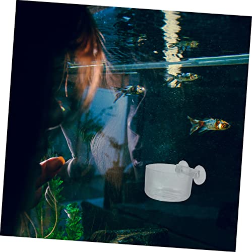UPKOCH 4pcs Acrylic Fish Feeding Cups Suction Cups Aquarium Shrimp Feeder for Easy Feeding for Fish Tank Decoration and Worm