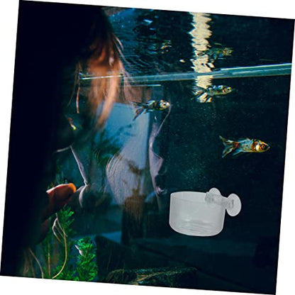 UPKOCH 4pcs Acrylic Fish Feeding Cups Suction Cups Aquarium Shrimp Feeder for Easy Feeding for Fish Tank Decoration and Worm