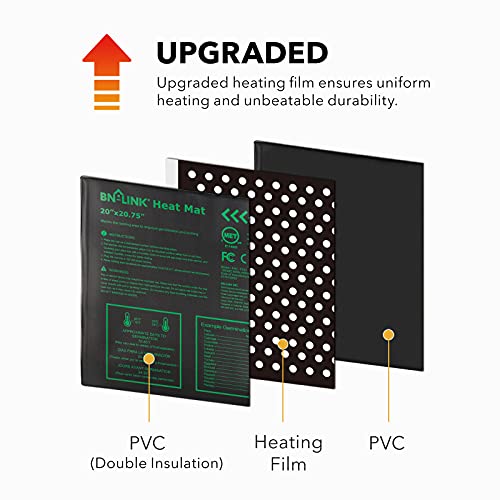 BN-LINK Seedling Heat Mat Warm Hydroponic Heating Pad Waterproof 20" x 20.75" for Seed Starting Greenhouse and Germination, 2 Pack - size: 20x20 2 Pack