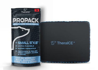 TheraICE PROpack Ice Pack for Injuries, Reusable Soft Multipurpose Cold Gel Ice Pack for Muscular Back Pain, Shoulder, Hip, Knee - Flexible Cold Compress Wrap for Minor Aches & Pains - 5 x 8 - size: Small (Pack of 1)