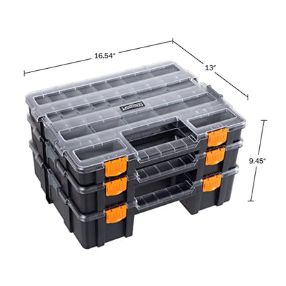 Stalwart Tool Box Organizer - 3-in-1 Portable Small Parts Organizer, Gray