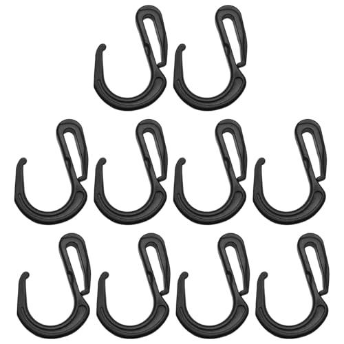 10 Pcs Plastic S-Bungee Cord Hooks, Car Storage Mesh Net Clips for Trunk Cargo Organization, Suitcase & Outdoor Equipment