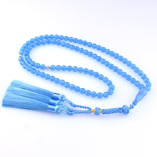 Muslim Islamic 99 Blue Plastic Beads Tasbih Prayer Beads with Tassel