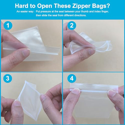 4''x 4'', (Pack of 100) 2 mil Thick Clear Plastic Reclosable Zip Poly with Resealable Lock Seal Zipper, Clear Small Zip, Jewelry, Candy Bags, Storage, Packaging & Shipping… - size: 4" x 4"