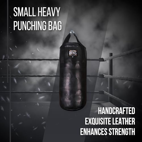 CLETO REYES Heavy Punching Bag for Adults Boxing Training Equipment, MMA, Kickboxing, Muay Thai, Leather, Small, Black - size: Unfilled