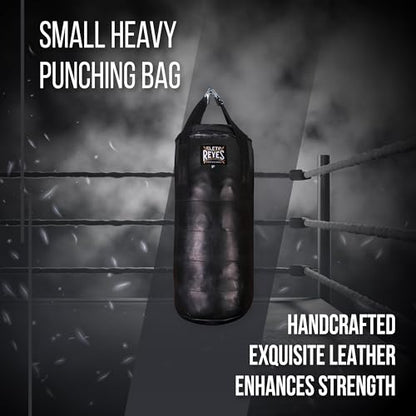 CLETO REYES Heavy Punching Bag for Adults Boxing Training Equipment, MMA, Kickboxing, Muay Thai, Leather, Small, Black - size: Filled