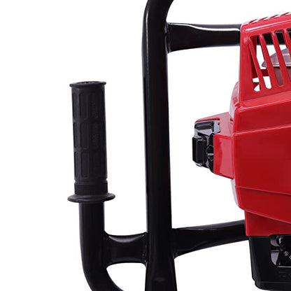 Auger Post Hole Digger, Gas Powered Earth Post Hole Digger Post Holes Earth Digger Petrol Drill Borer Bulb Planting Drill Fence Hole Maker Machine (63CC 3HP 2.2KW Single Leaf) - size: 63CC 3HP 2.2KW Single Leaf