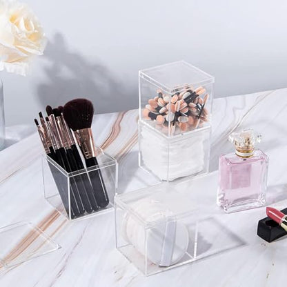 Acrylic Box Clear Boxes with Lids Acrylic Candy Box Plastic Square Cube Wedding Birthday Gift Wrap Box - size: 3.3 x 3.3 x 3.3 Inch