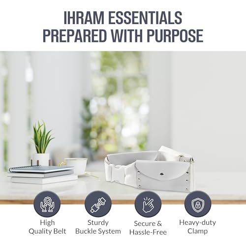Premium Microfiber Ihram and Ihram Belt with Accessories for Hajj and Umrah Essentials - color: Ihram Waist Belt
