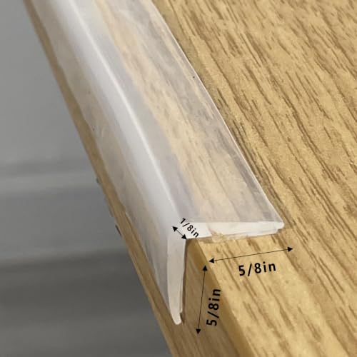 100% Silicone Clear Edge Protector Baby Proofing Furniture Guard, 12FT | Pre-Taped Adhesive Table Corner Guards, Flexible for Child Safety, Wall Cabinets Counter Bumper, 5/8" Depth - size: 12 Foot (Pack of 1)