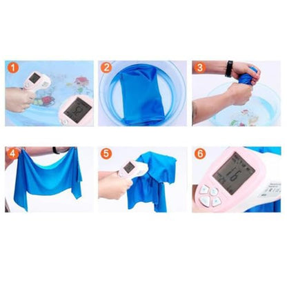 Cooling Sports Towel 30x90cm Instant Cool Gym Towel Sweat Absorbent Cold Feel Microfiber for Workout Yoga Running Hiking Outdoor Travel Light Blue