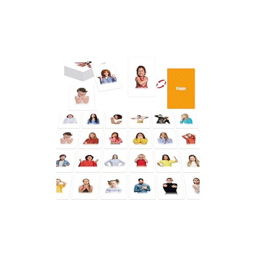 50 Emotion Flashcards, Realistic Feeling Picture Cards Emotion Picture Photos Kids, Adults, Homeschool, Speech Therapy, ABA, Dementia, Aphasia, Occupational Therapy, ESL and Autism Learning Material - style: 50 Emotion Flashcards