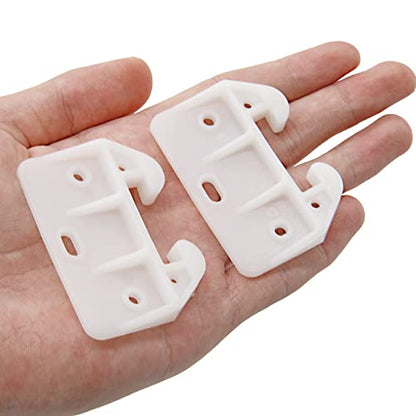 Litoexpe 10 Pieces White Plastic Drawer Guides with Screws, 58×41×29mm | Rear Drawer Replacement Guides Brackets, Smooth Glide Track, Includes Mounting Screws, for Dressers, Wardrobes - size: 58×41×29mm - 10 Pcs