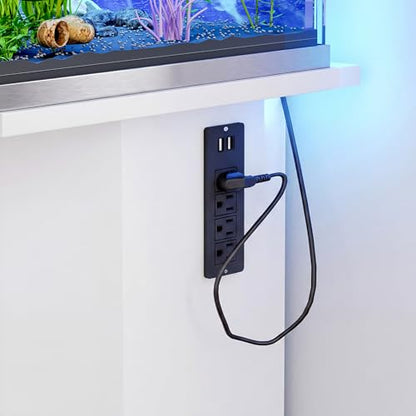 55-75 Gallon Aquarium Stand with Power Outlet (4 AC & 2 USB), Heavy Duty Fish Tank Stand with Sliding Barn Doors, Storage Cabinet for Turtle Tank & Reptile Terrarium, 880LBS (White) - color: White