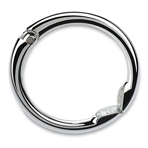 Clipa Bag Hangers The Ring that Opens into a Hook, Closes Automatically | Holds 33 lbs, Needs only 1/2" to Hang a Bag, Easy to Use with One Hand, in 9 available styles, 3 yr Warranty - color: Polished Silver