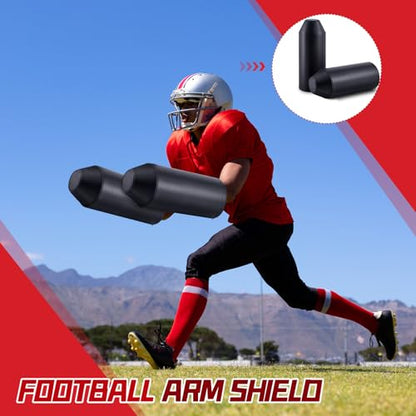 Tellegloww 2 Packs Football Arm Shield Blocking Pad Bullet Shaped Football Forearm Blocking and Sparring Training Pads for Sports Trainer and Coach - color: Black