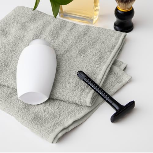 Avalon Towels Salon Towel - Silver Hand Towels Bulk Pack of 24 - 100% Cotton Absorbent Spa, Facial & Gym Towel for Working Out - 16x27 Inches (Not Bleach Proof) - color: Silver