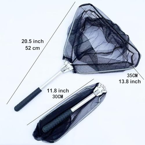 Fishing Net with Handle with Storage Bag,Portable Telescopic Fishing Net Telescoping Handle,Fish Net,Fishing Nets,Extend to 40-63 Inches for Kids Men Women - style: 1 Pack - 20.5" Full + 1 Carry Bag