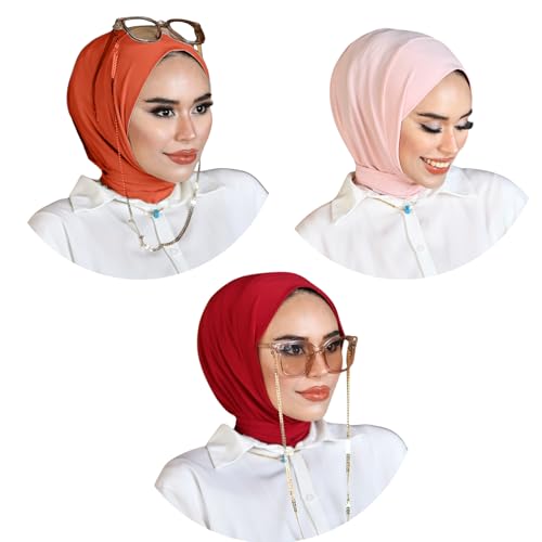 para life Snap Hijab for Women, Breathable Instant Hijabs|Standard Size Stretchable Cotton Sandy|Jersey Undercap - color: Assorted-9