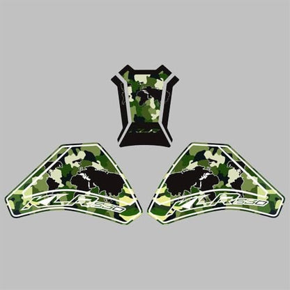 KLR650 Tank PAD Front Side Tank Pad Fuel Stickers Compatible with Klr650 2022-2025 3D Gel Tank Fuel Gip Decal KLR650 Sticker Pad(Camouflage) - color: 144 Camouflage