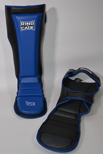 Ultima GelTech MMA Muay Thai Grappling Shin Instep Shin Guards - color: Blue, size: X-Large
