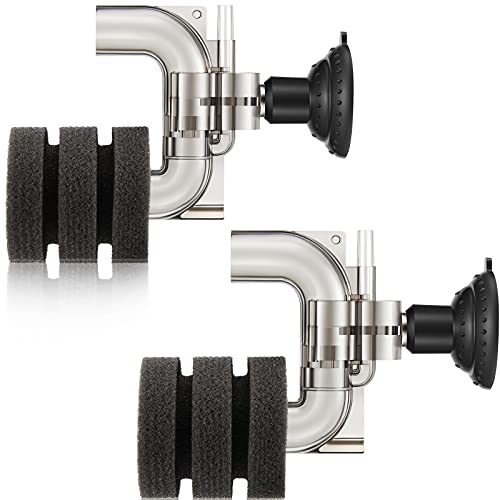 Riakrum 2 Pieces Mini Aquarium Single Sponge Filter Submersible Foam Filter Quiet for Small Fish Tank 0.5-5 Gallon Fixed Freshwater Salt Water