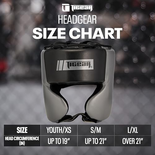 TIGEAR Slate Pro-Style Boxing Headgear | Open-Face MMA Headgear for Sparring, Muay Thai, Kickboxing, and Martial Arts | Lightweight, Maximum Visibility, Moisture-Wicking Liner - size: Small-Medium
