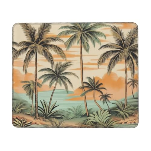 Summer Vintage Tropical Palm Tree Mousepad Non-Slip Rubber Base Mouse Pads for Computers Laptop Office Desk Accessories Mouse pad 7.9 x 9.5 in - color: Palm Trees