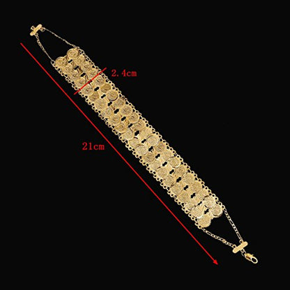 Small Cute Gold Plated Islamic Muslim Arab Money Coins Bracelet for Women Jewelry Bangle - style: Style B
