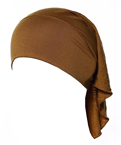 4 X Womens Muslim Mini Inner Hijab Caps Underscarf - color: Camel+coffee+w+blue