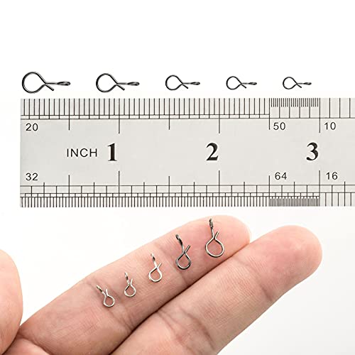 Dr.Fish 50 Pack Fly Fishing Snap 3 Sizes Stainless Steel Quick Change Lure Clip for Fishing Flies, Trout Fishing - size: M(0.3")-50 Pack