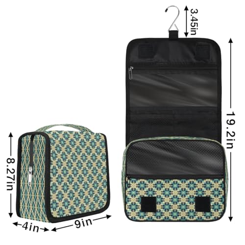 Islamic Ethnic Theme Traveling Toiletry Bag for Women Men Portability Hanging Makeup Bag Shaving Bag for Travel Toiletries Cosmetics Organizer