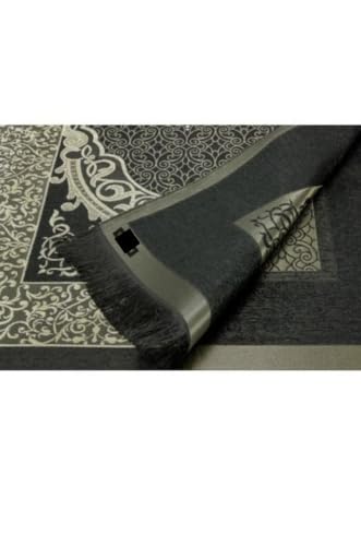 Ottoman Turkish Style Slim Muslim Prayer Rug - Prayer Mat Muslim for Men, Women and for Kids - Perfect Ramadan Gift (One Black Thin Prayer Rug) (one Thin) - style: Oriental
