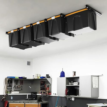 Ultrawall Overhead Garage Storage Rack, Heavy Duty Ceiling Storage Rack, 26 Inch Adjustable Ceiling Bin Storage System, 6 Sets for 5 Bins - style: For 5 Bins