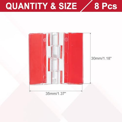 MECCANIXITY Small Acrylic Hinges Plastic Self-Adhesive Clear Hinge 35 x 30mm Continuous Piano Folding Hinges for Aquarium Lid Crafts Display Stand Pack of 8 Transparent - size: 35 x 30mm